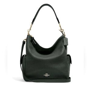 COACH Pennie Leather Purse - Pebble Black